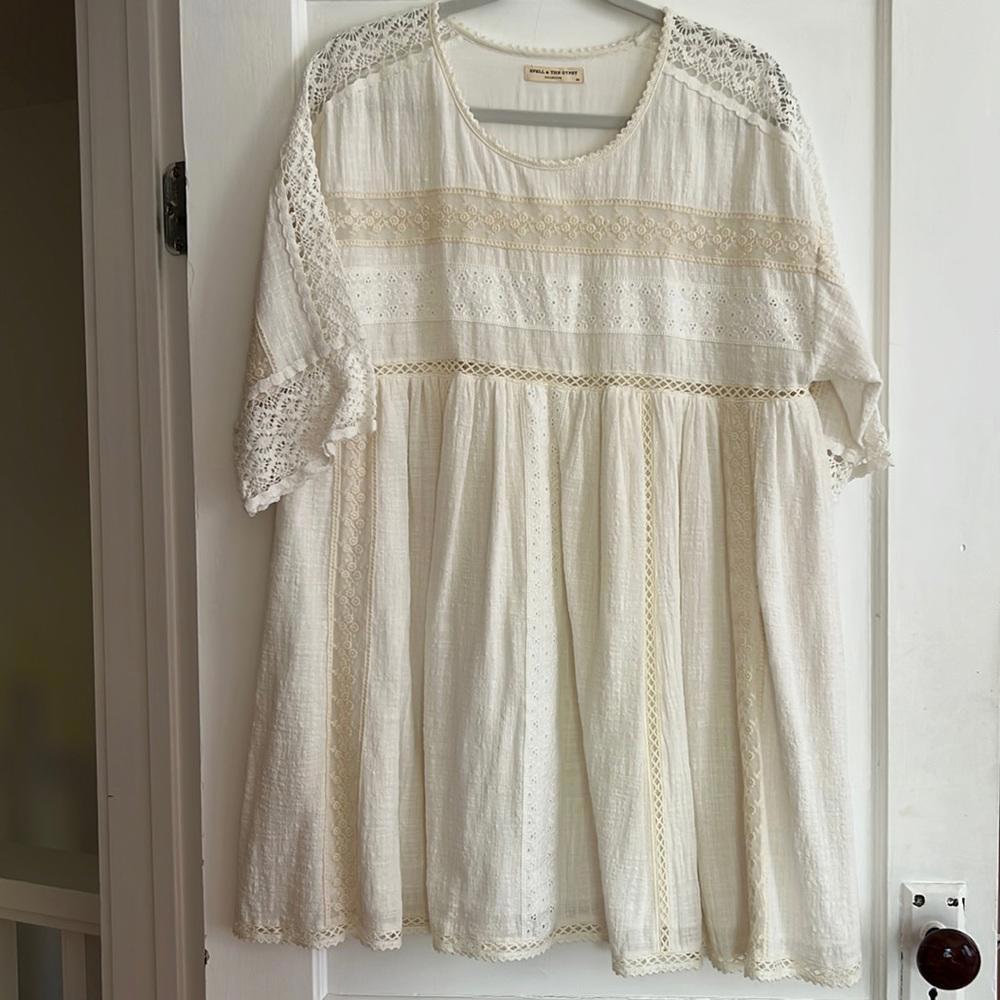 Spell Suki Mini Smock Dress in White Size XS - Picture 2 of 7